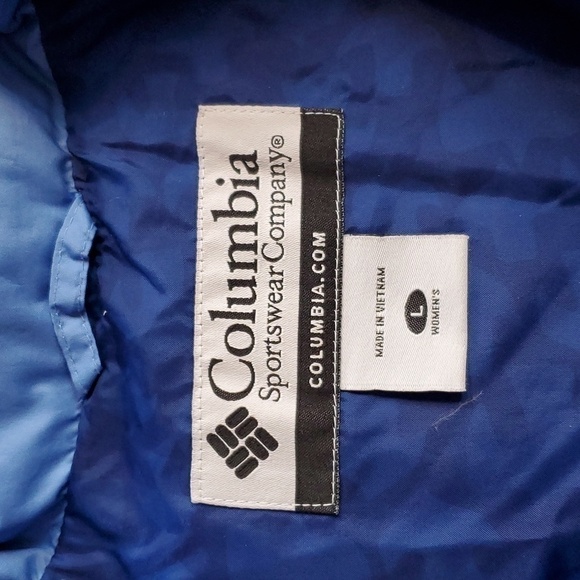 Columbia-Women's Blue Goose Down Insulated Puffer Vest Modern Warm Size L - Picture 4 of 6